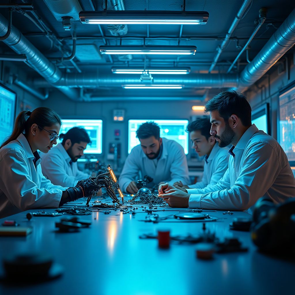 Equipo de ZOA ROBOTICS en el laboratorio de innovación